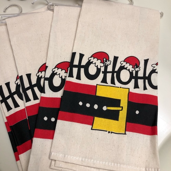 Set of 5 50/50 Cotton Linen Christmas  Kitchen Towel. NWT. Santa’s Belt Design - Picture 4 of 4